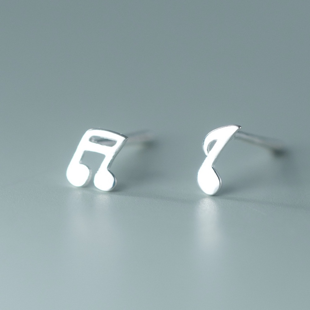 Sterling Silver Music Notes Earrings Music Stud Earrings
